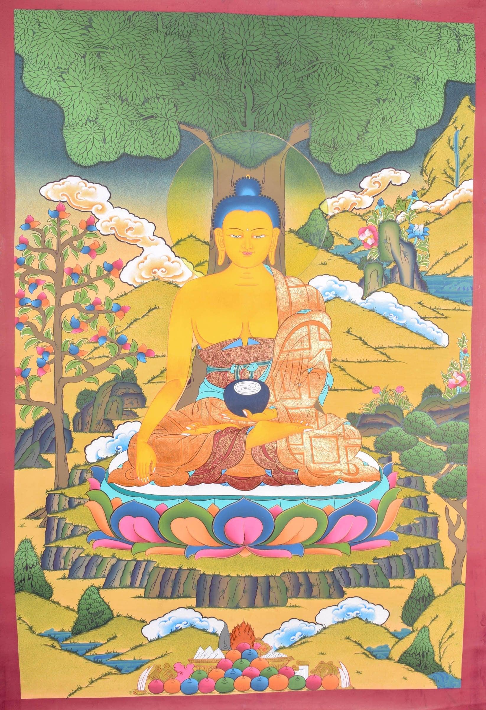 Shakyamuni Buddha thangka - Himalayas Shop