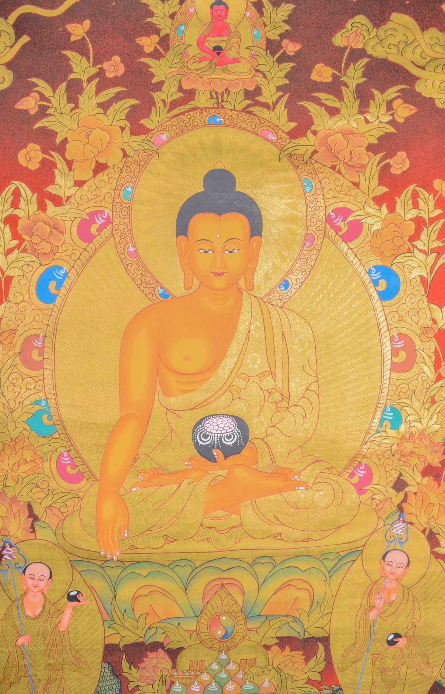 Thangka Painting of Shakyamuni Buddha - Himalayas Shop