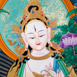 White Tara Thangka Painting For Meditational Practice and Spiritual Gifts