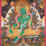 Beautiful Compassionate Green Tara Painting  For home decor and and Wall hanging