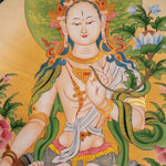 White Tara Female Deity Thangka For Meditational Practice and Spiritual Gifts