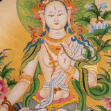 White Tara Female Deity Thangka For Meditational Practice and Spiritual Gifts