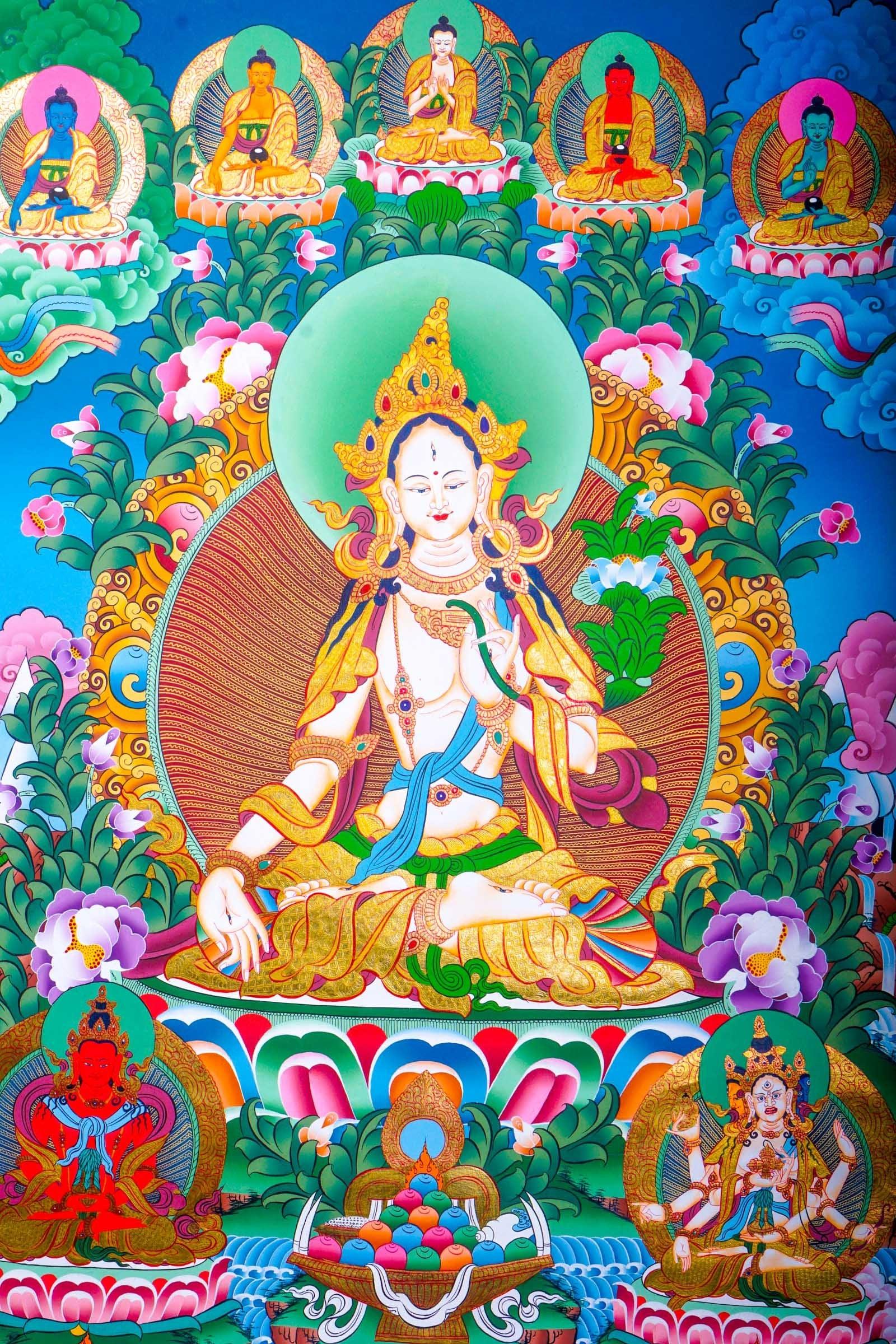 White Tara Thangka - Liberator For Meditational Practice and Spiritual Gifts