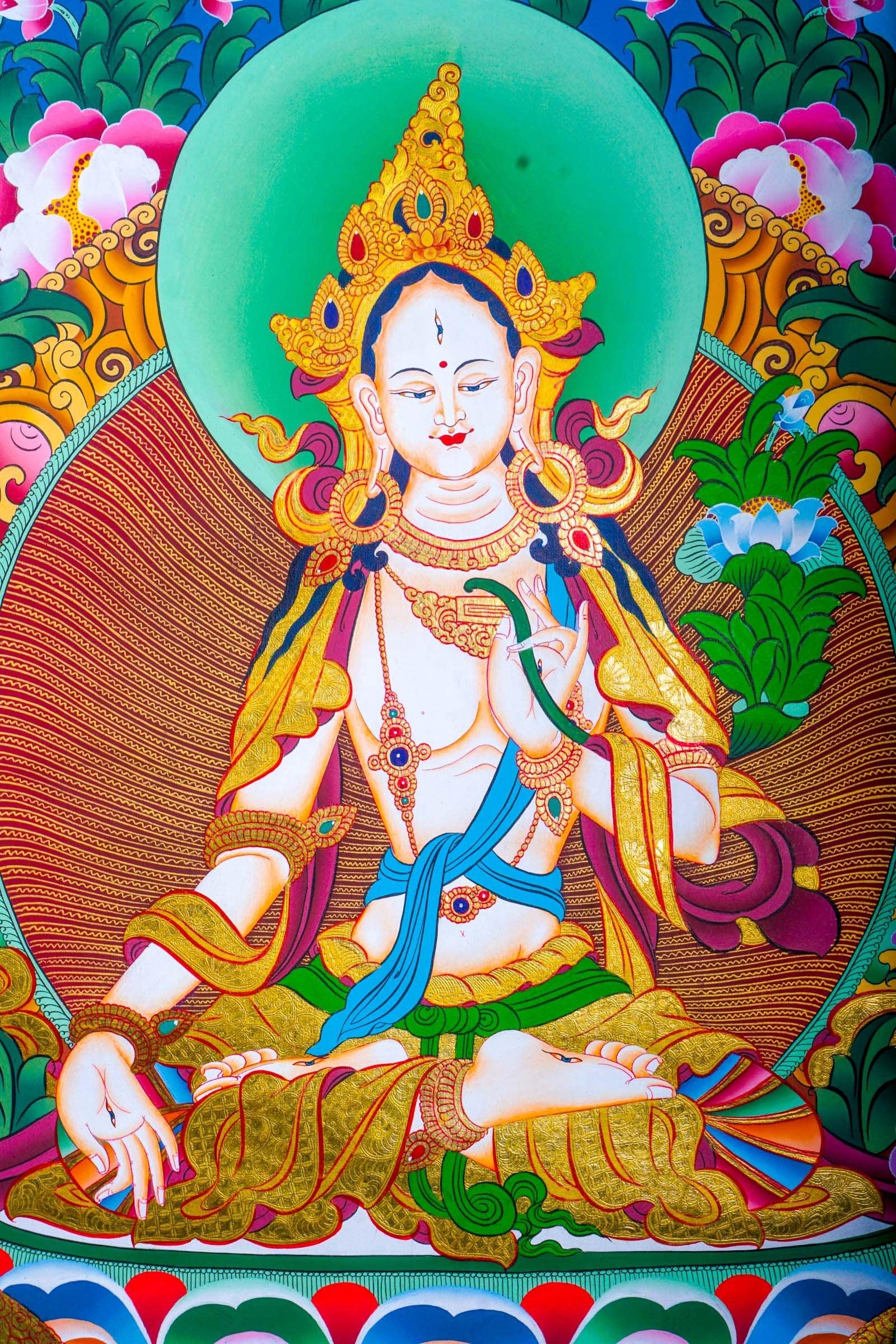 White Tara Thangka - Liberator For Meditational Practice and Spiritual Gifts