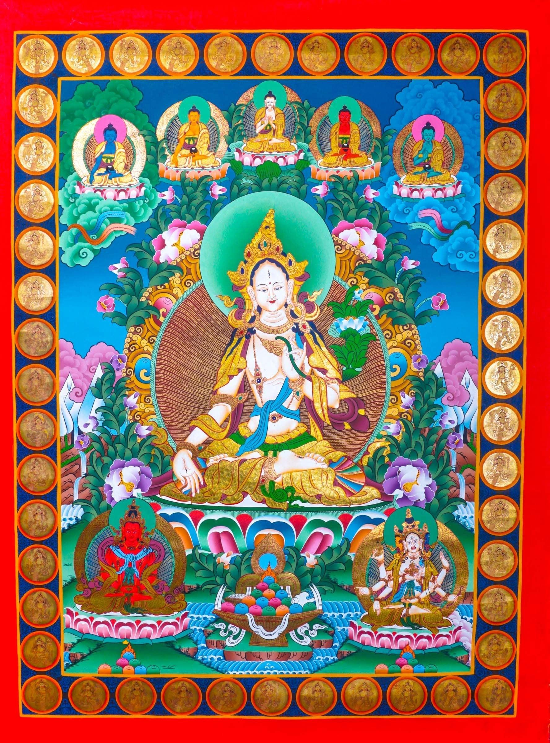 White Tara Thangka - Liberator For Meditational Practice and Spiritual Gifts