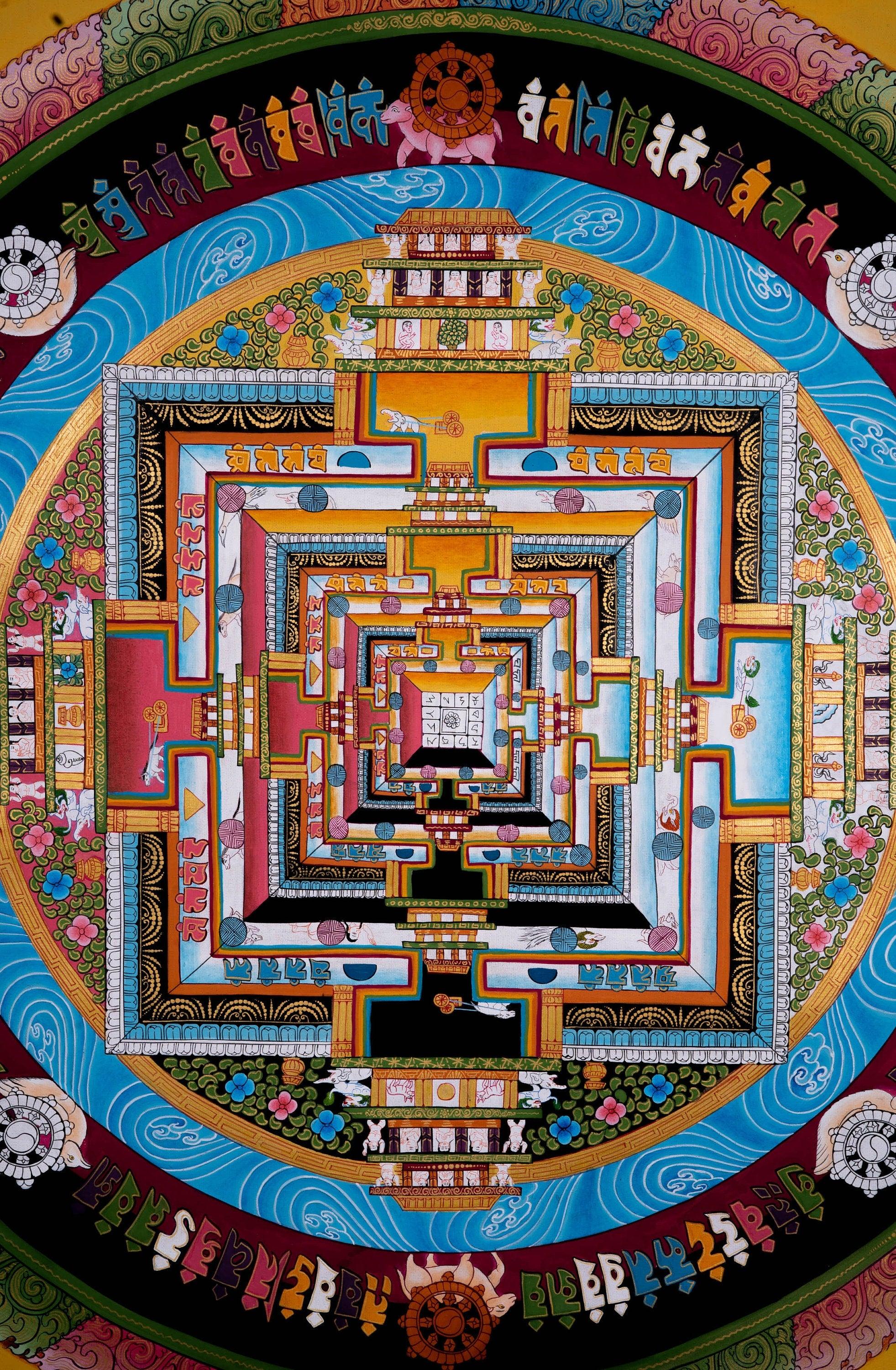 Kalchakra Mandala Thangka Art For Meditational Practice and Spiritual Gifts
