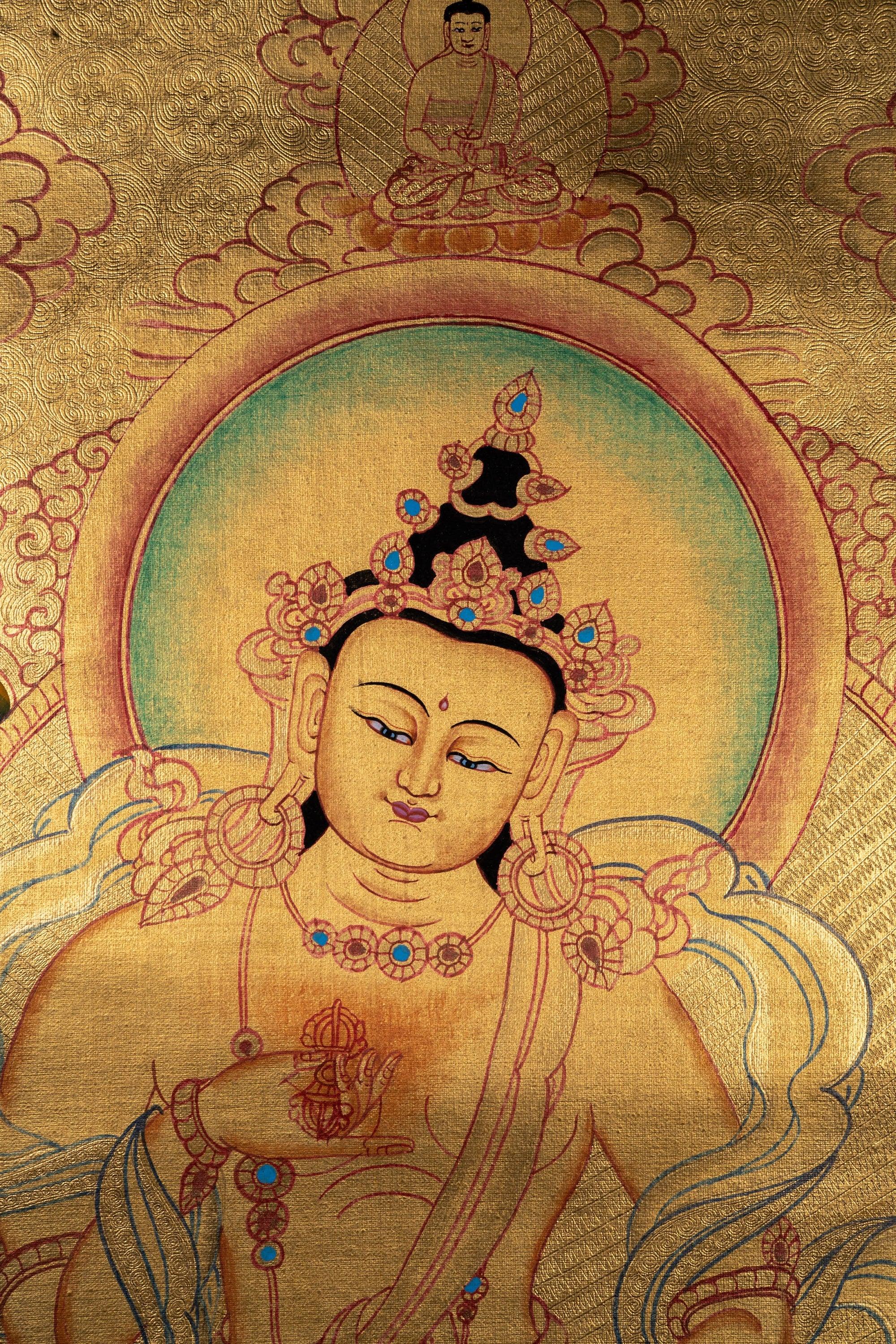 Vajrasattva Tibetan Thangka Art For Meditational Practice and Spiritual Gifts