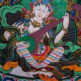 Beautiful Compassionate Green Tara Thangka Painting - Himalayas Shop