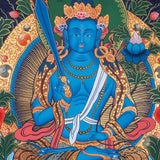 Japanese Style - Monju Bosatsu Thangka Painting For Meditational Practice and Spiritual Gifts