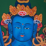 Japanese Style - Monju Bosatsu Thangka Painting For Meditational Practice and Spiritual Gifts