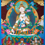 White Tara Thangka Painting For Meditational Practice and Spiritual Gifts