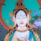 White Tara Thangka - Himalayas Shop