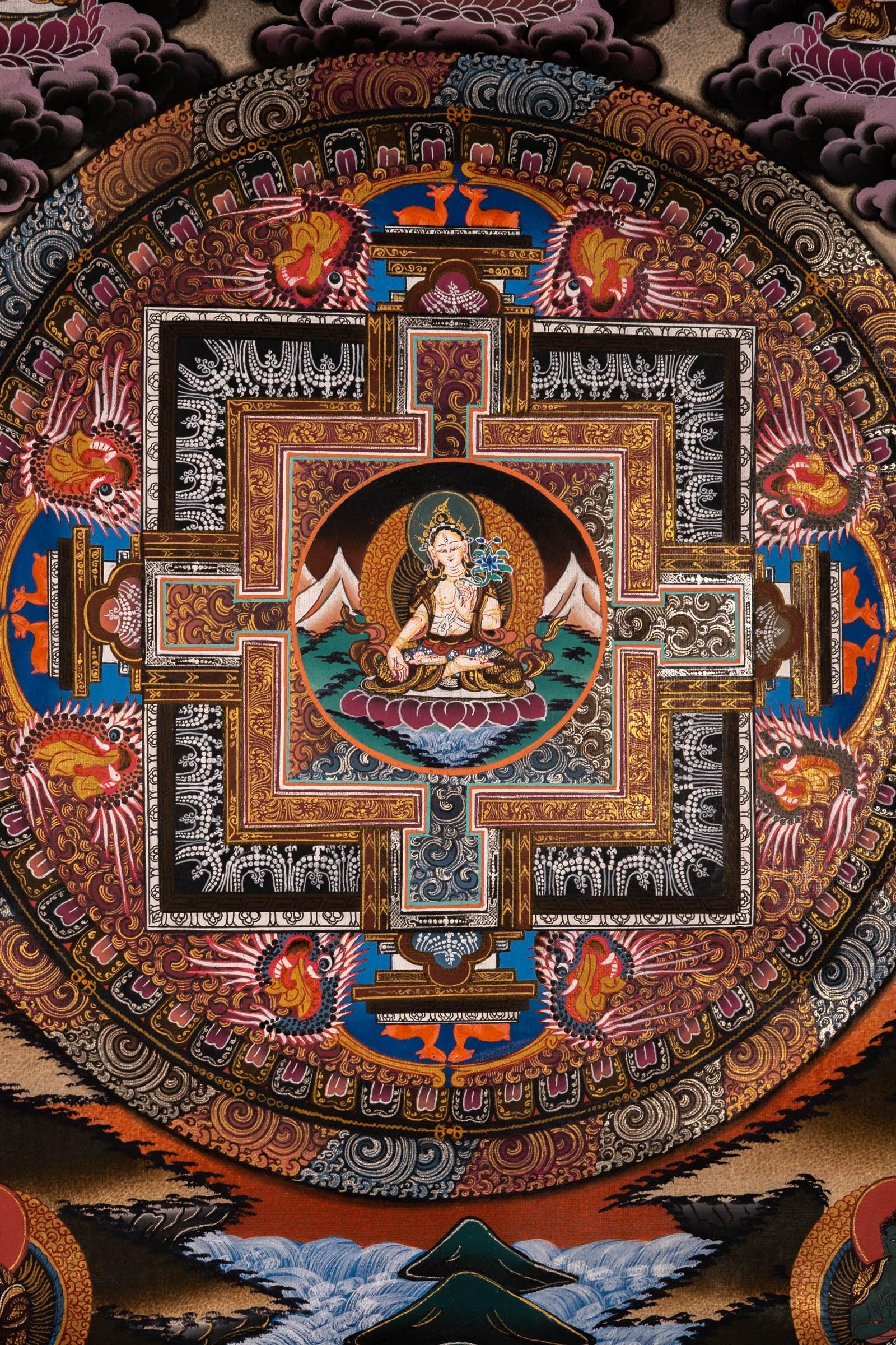 White Tara Mandala Thangka Art - Himalayas Shop