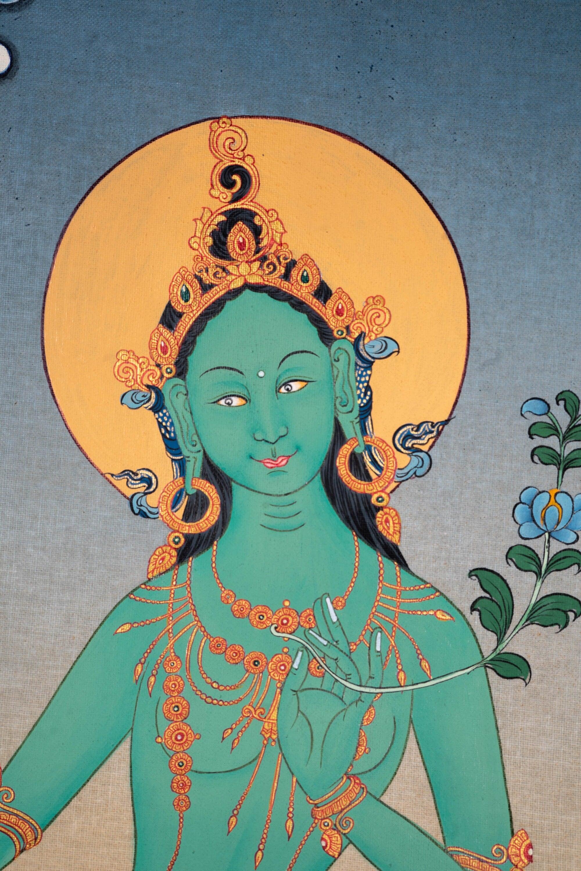 High Quality Green Tara Thangka Painting
