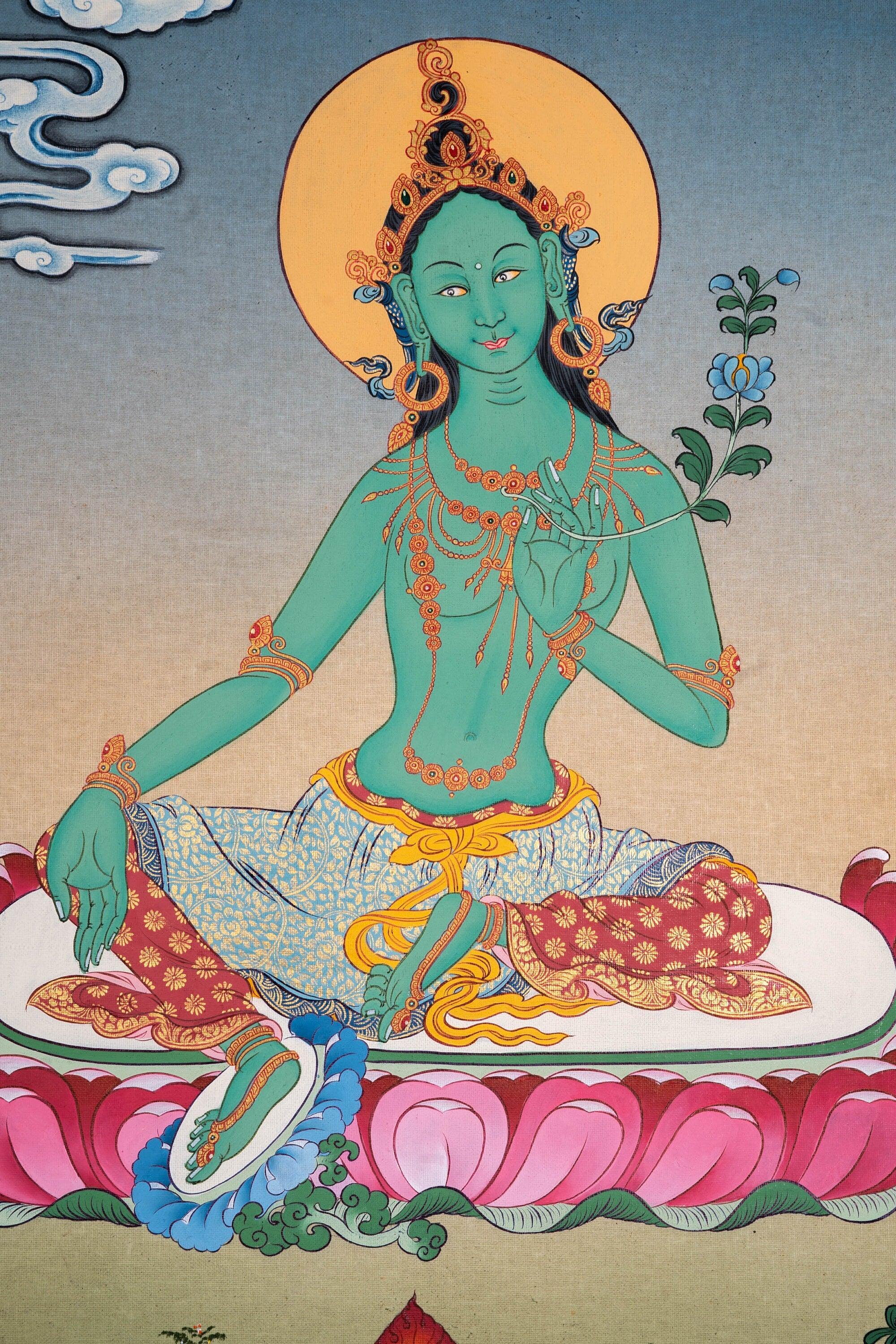 High Quality Green Tara Thangka Painting