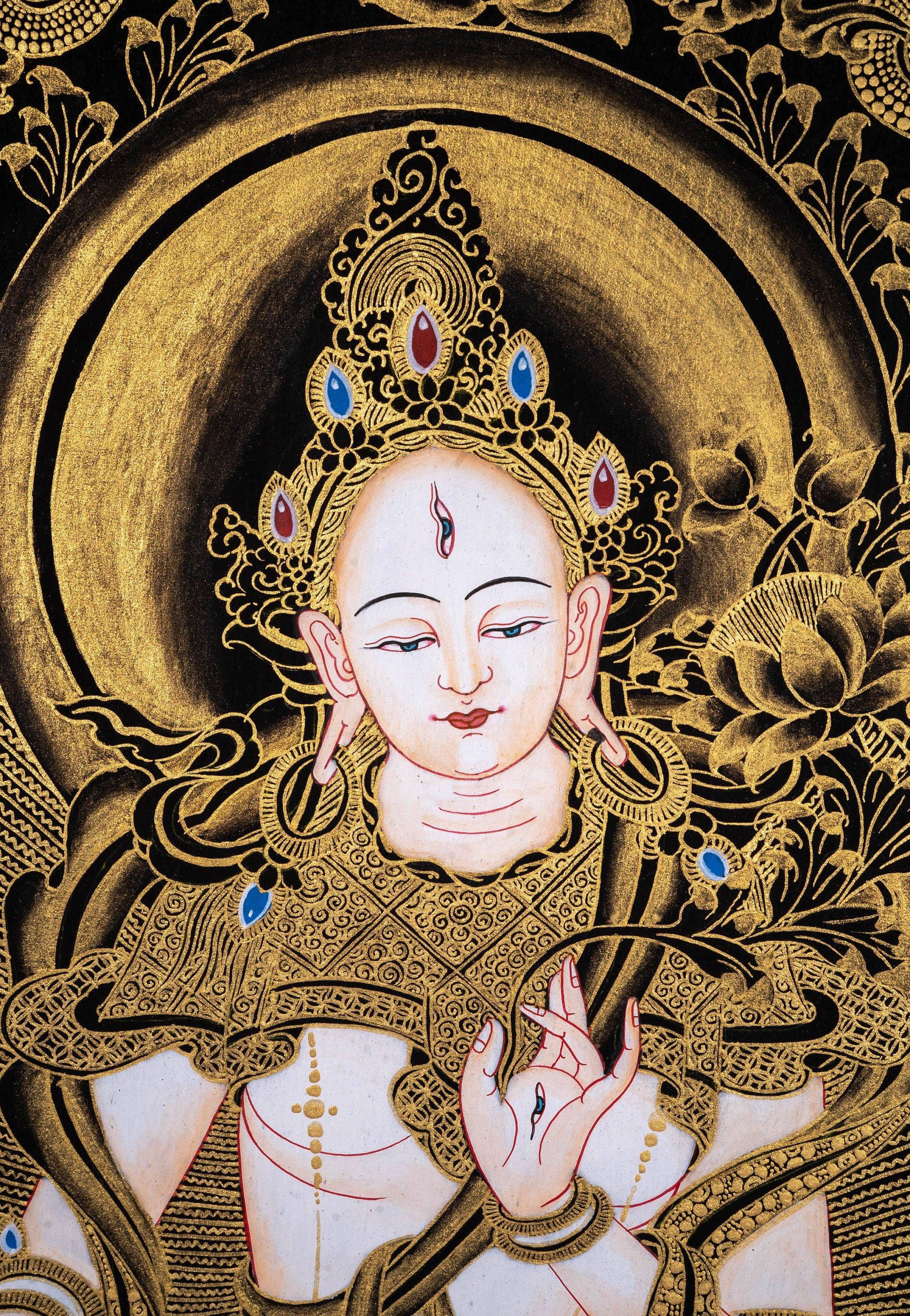 White Tara Thangka Painting Art from Nepal - Himalayas Shop