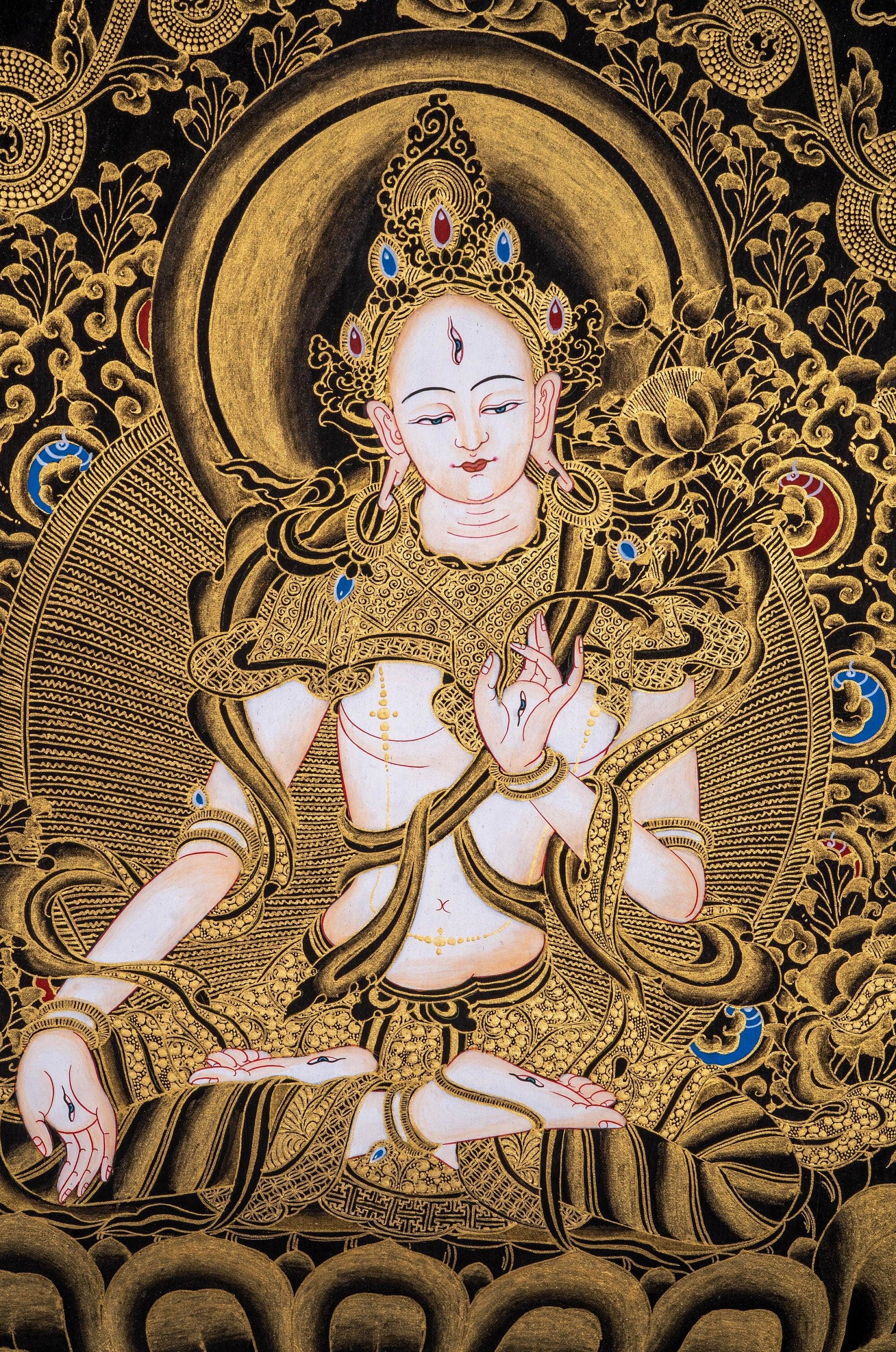 White Tara Thangka Painting Art from Nepal - Himalayas Shop