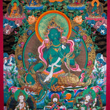 Beautiful Compassionate Green Tara Painting