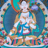 White Tara Thangka - Himalayas Shop