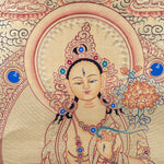 White Tara with Five Buddhas Thangka - Himalayas Shop