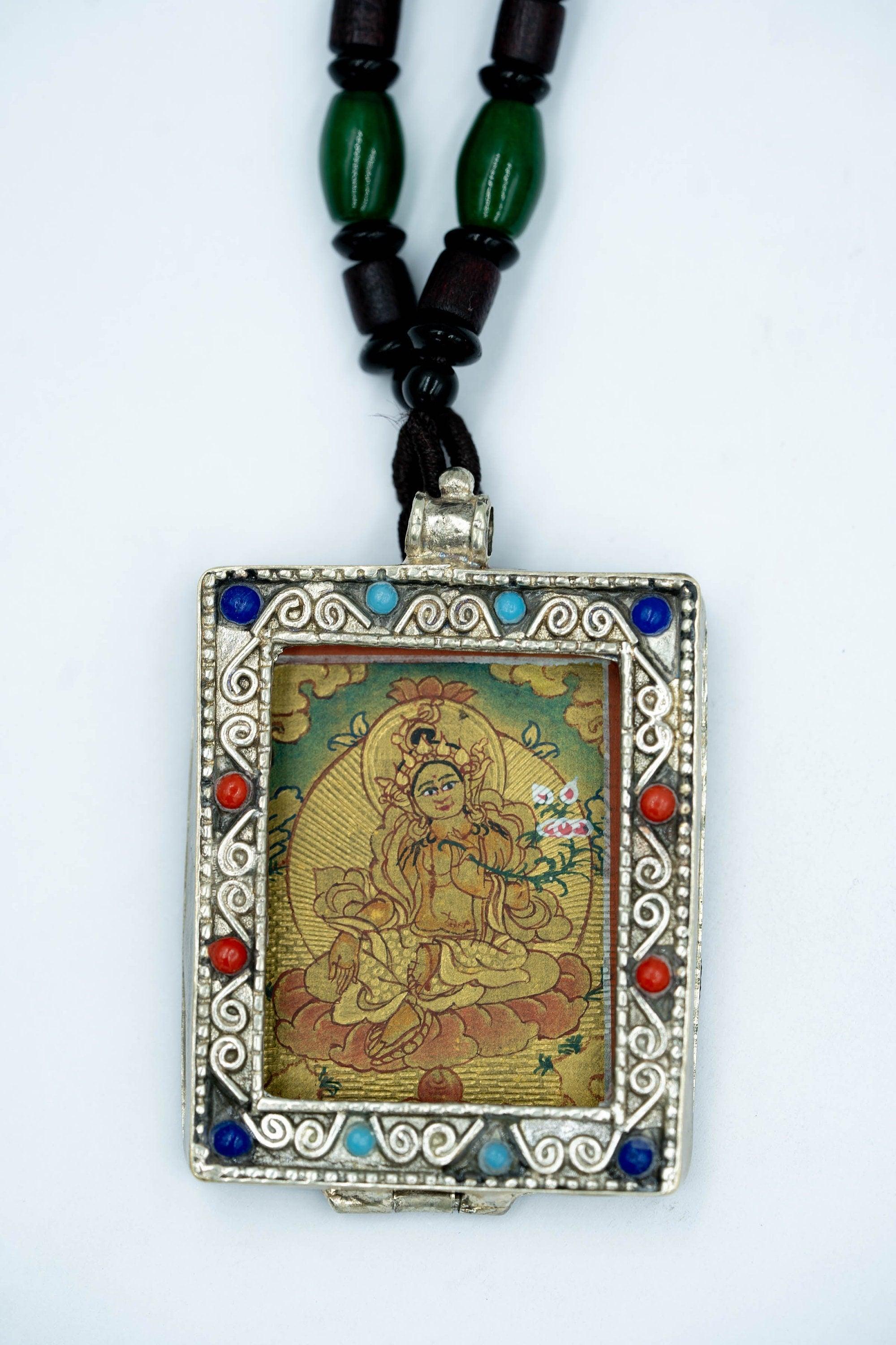 Green Tara ( Deity of Compassion ) Ghau Thangka - Himalayas Shop