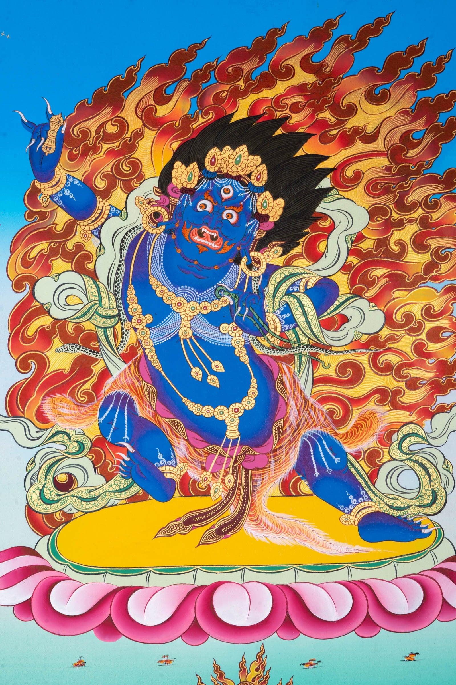 Vajrapani Buddhist Thangka Painting - Himalayas Shop