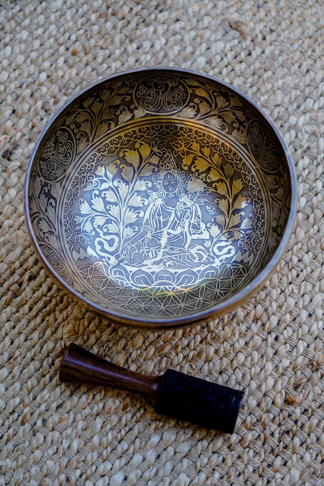 White tara Singing Bowl  large size