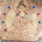 White Tara with Five Buddhas Thangka - Himalayas Shop