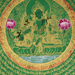 Beautiful Green Tara Mandala Thangka Painting