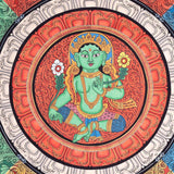Beautiful Green Tara Mandala Painting - Himalayas Shop