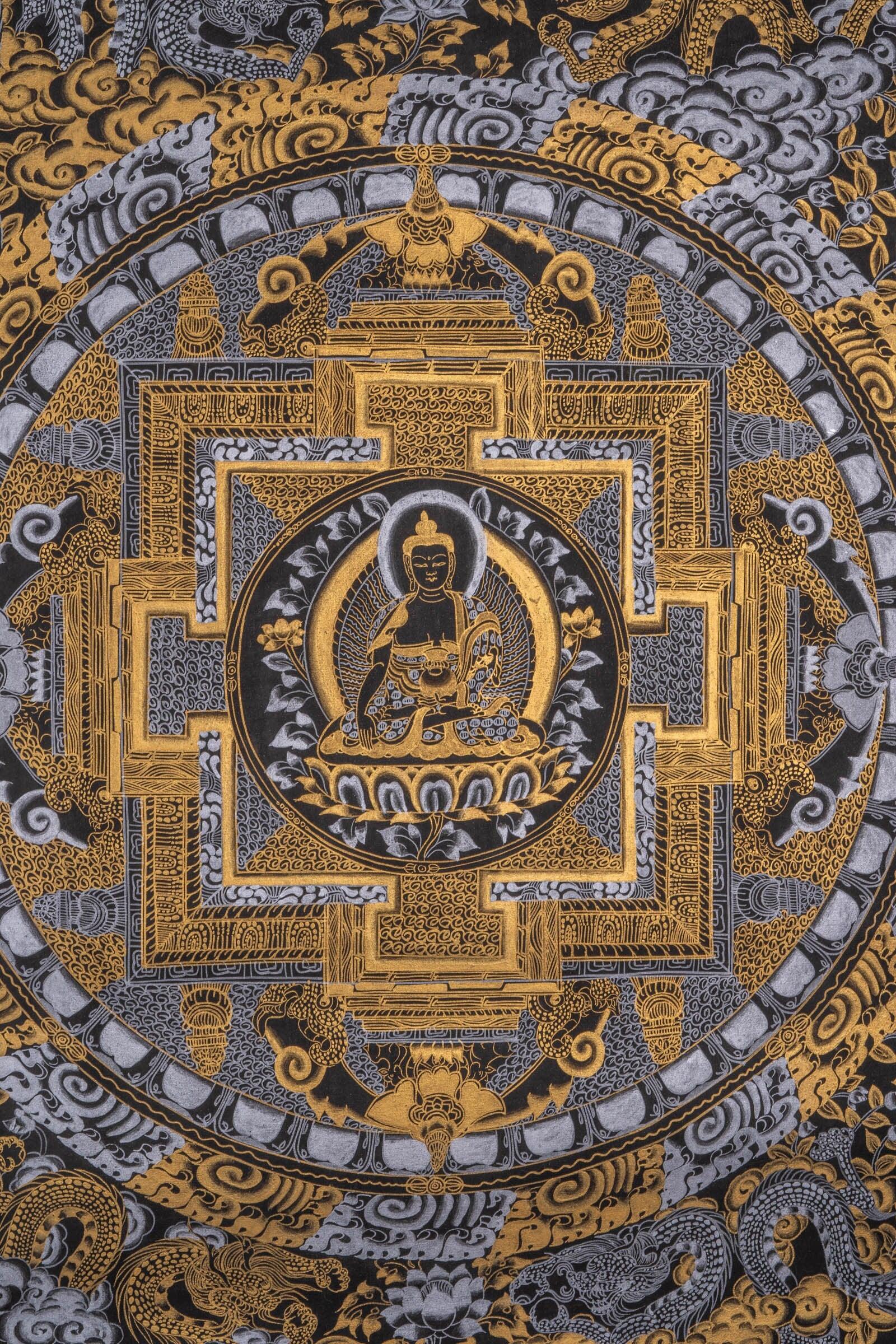 Shakyamuni Buddha Mandala Thangka Painting - Himalayas Shop