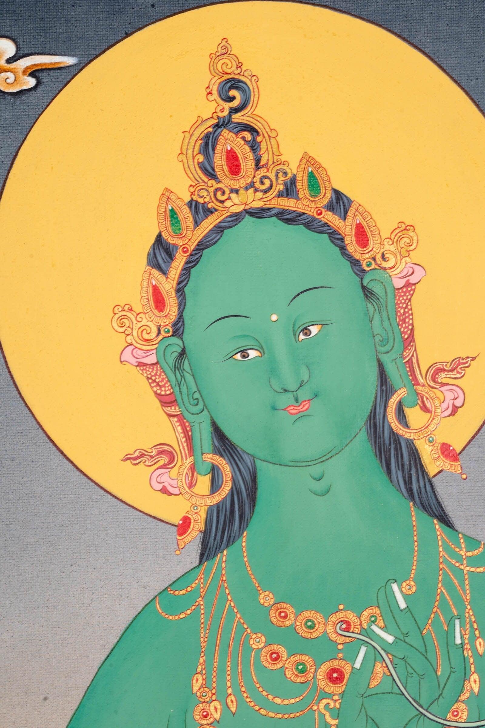 Thangka Painting of Green Tara