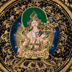 Mantra Mandala with White Tara Thangka Art - Himalayas Shop