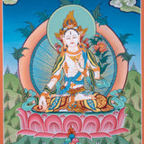 White Tara Thangka Painting - Himalayas Shop
