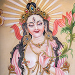 Newari White Tara Thangka Painting - Himalayas Shop