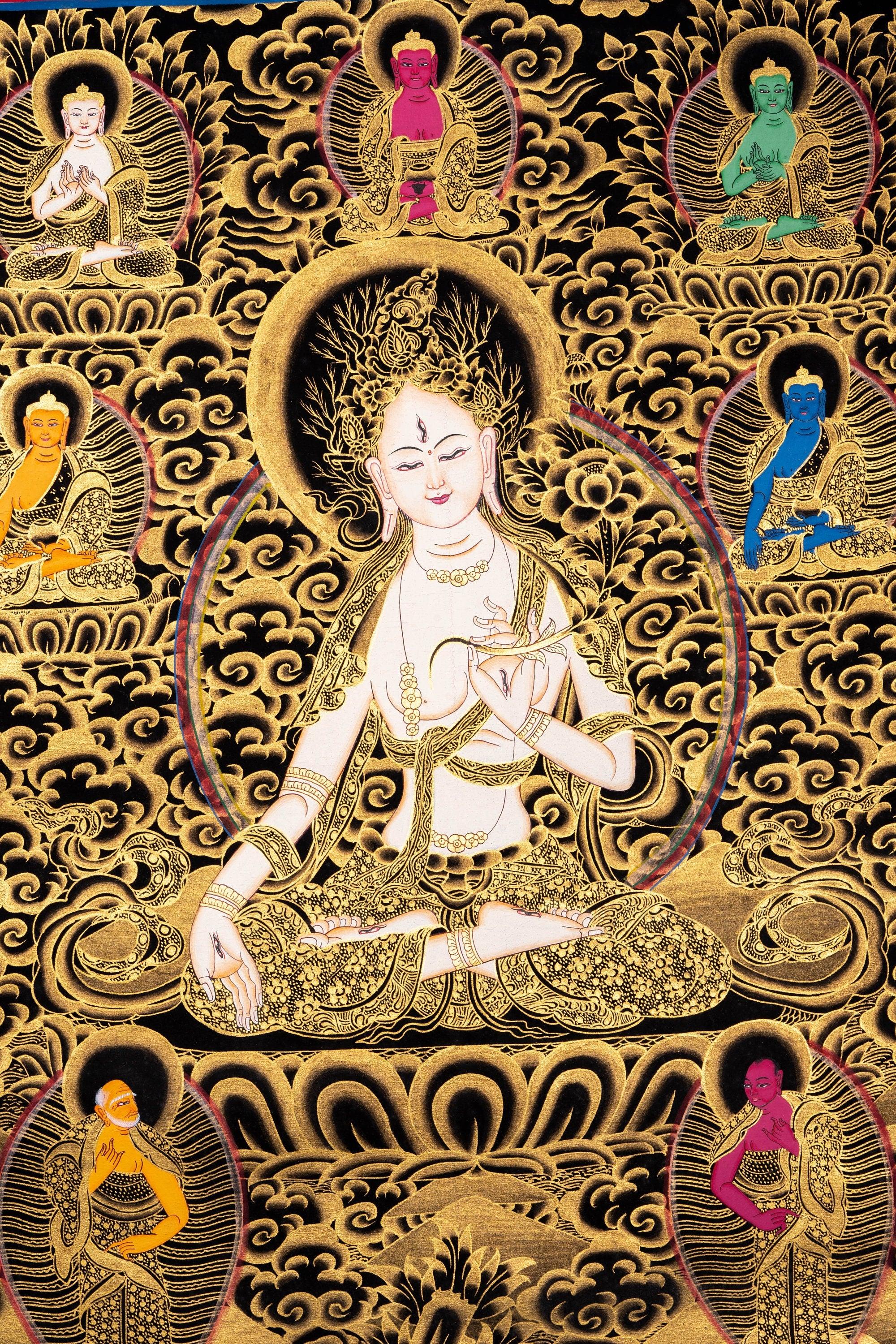 White Tara Thangka Painting - Himalayas Shop