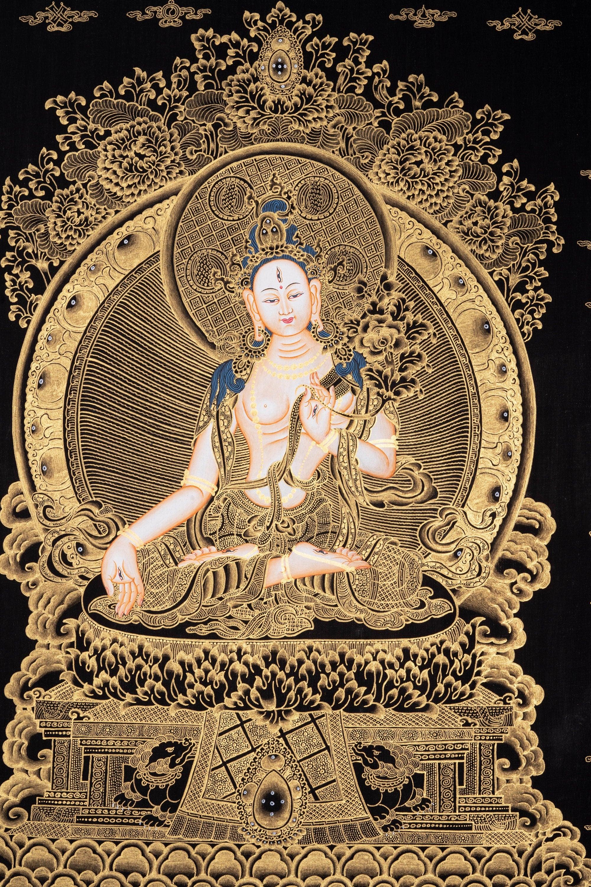 White Tara Thangka Art - Himalayas Shop