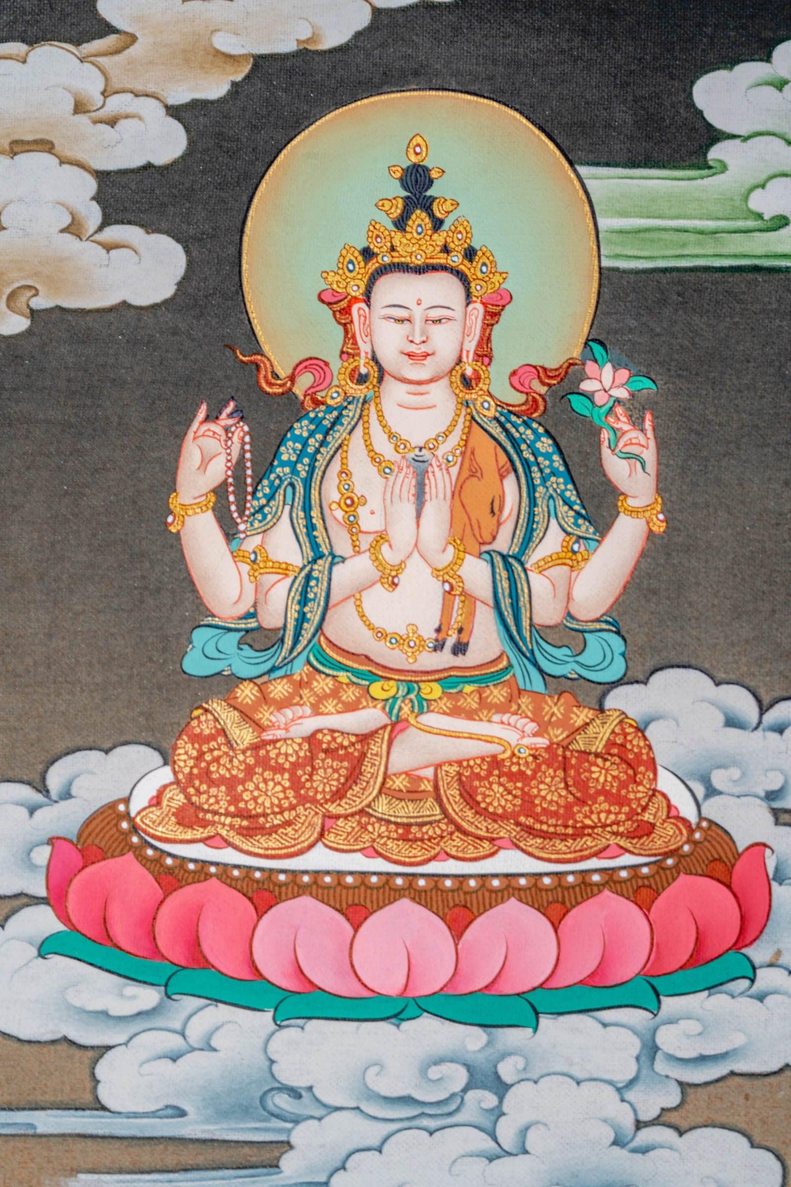 White Tara Thangka Painting - Himalayas Shop