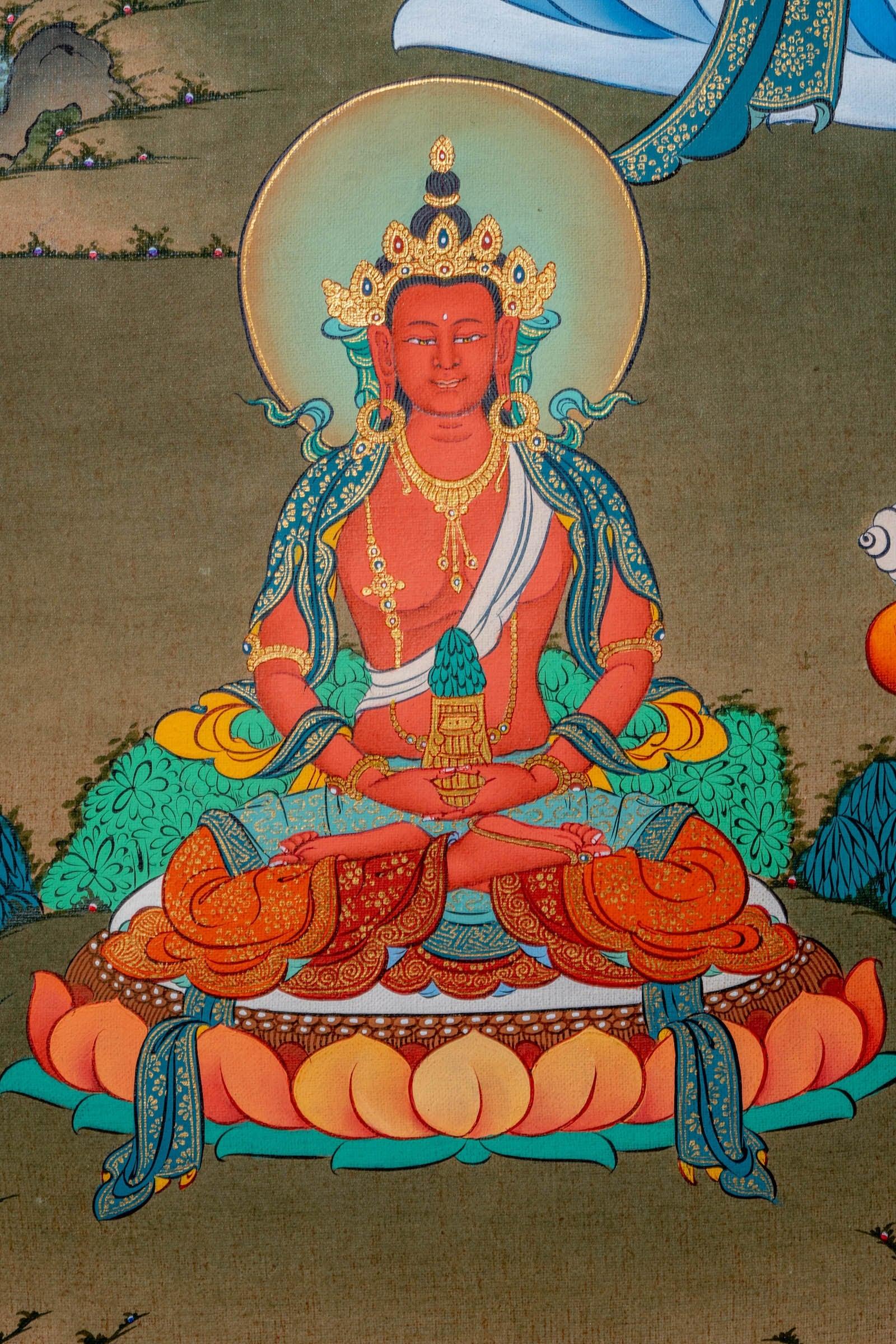 White Tara Thangka Painting - Himalayas Shop