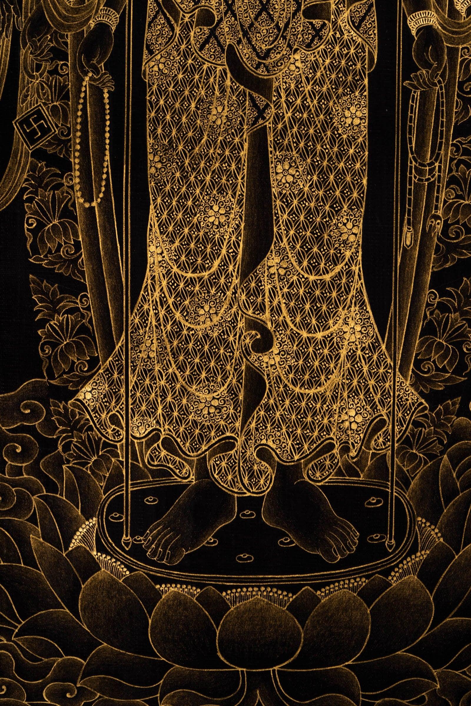 Japanese Senju Kannon Thangka Painting