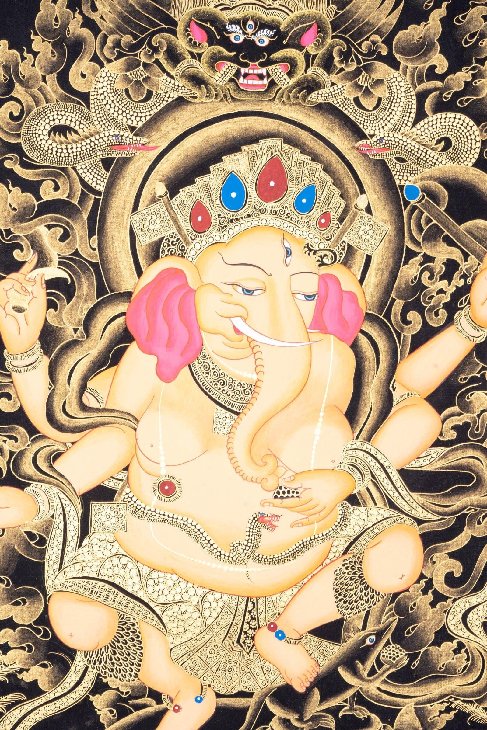 Thangka Painting of Shri Ganesh