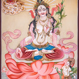 Newari White Tara Thangka Painting - Himalayas Shop