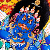 Thangka painting of Mahakala wrathful form of Avalokiteshvara in Tibetan Buddhism