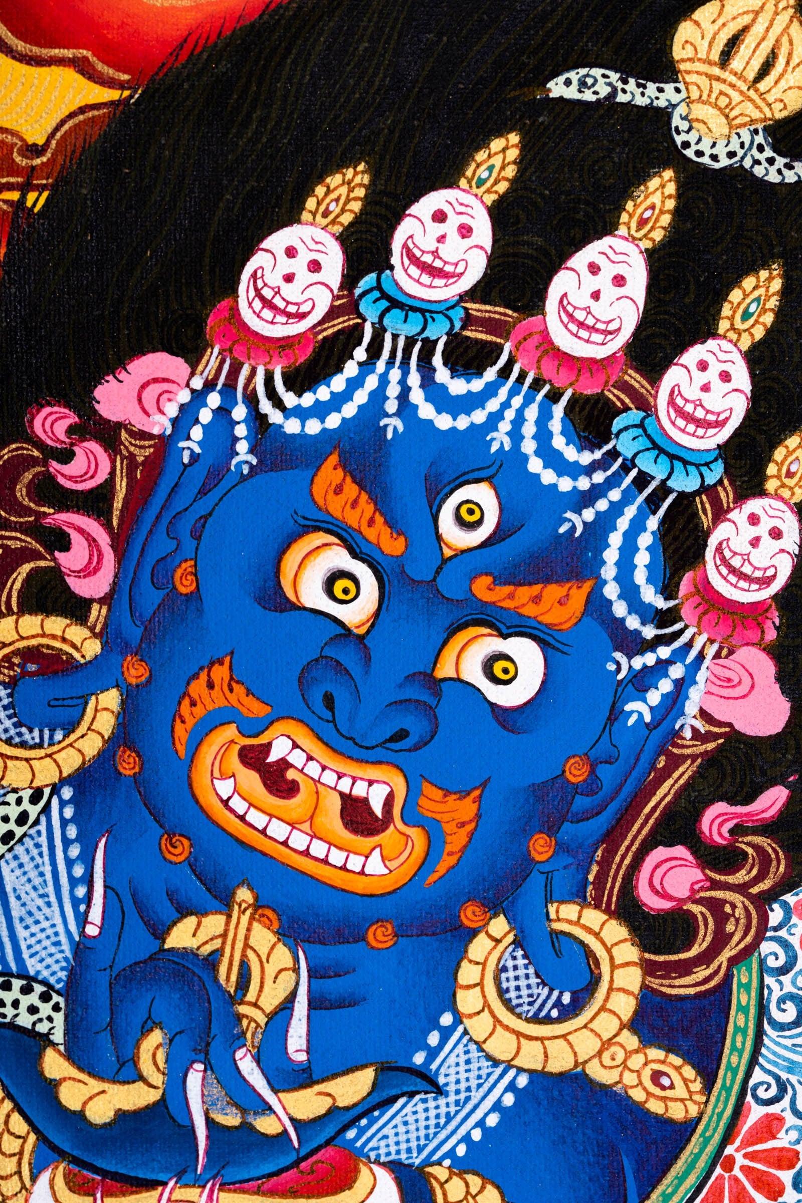 6 arm Mahakala Thangka Painting - Himalayas Shop