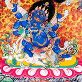 Thangka painting of Mahakala wrathful form of Avalokiteshvara in Tibetan Buddhism