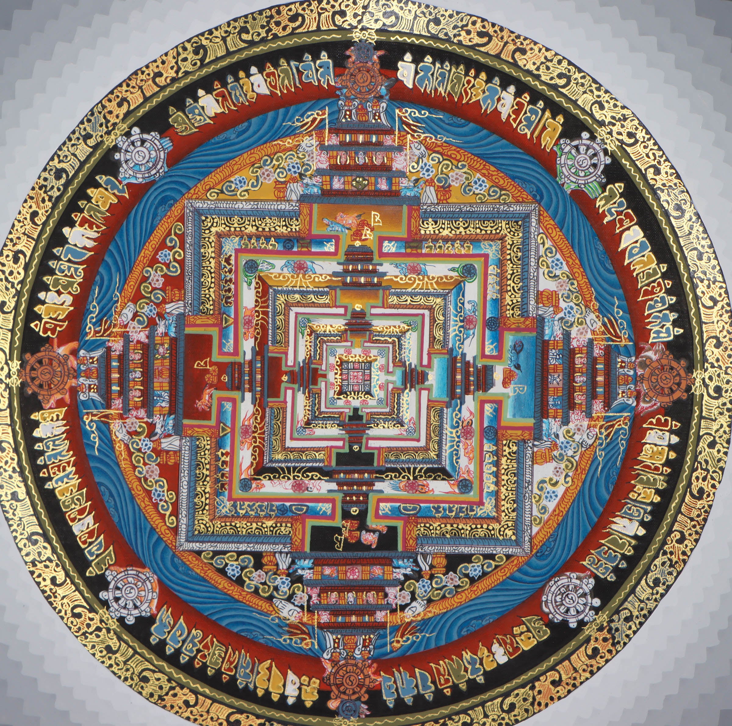 Lotus Kalachakra Mandala Thangka Painting - Himalayas Shop