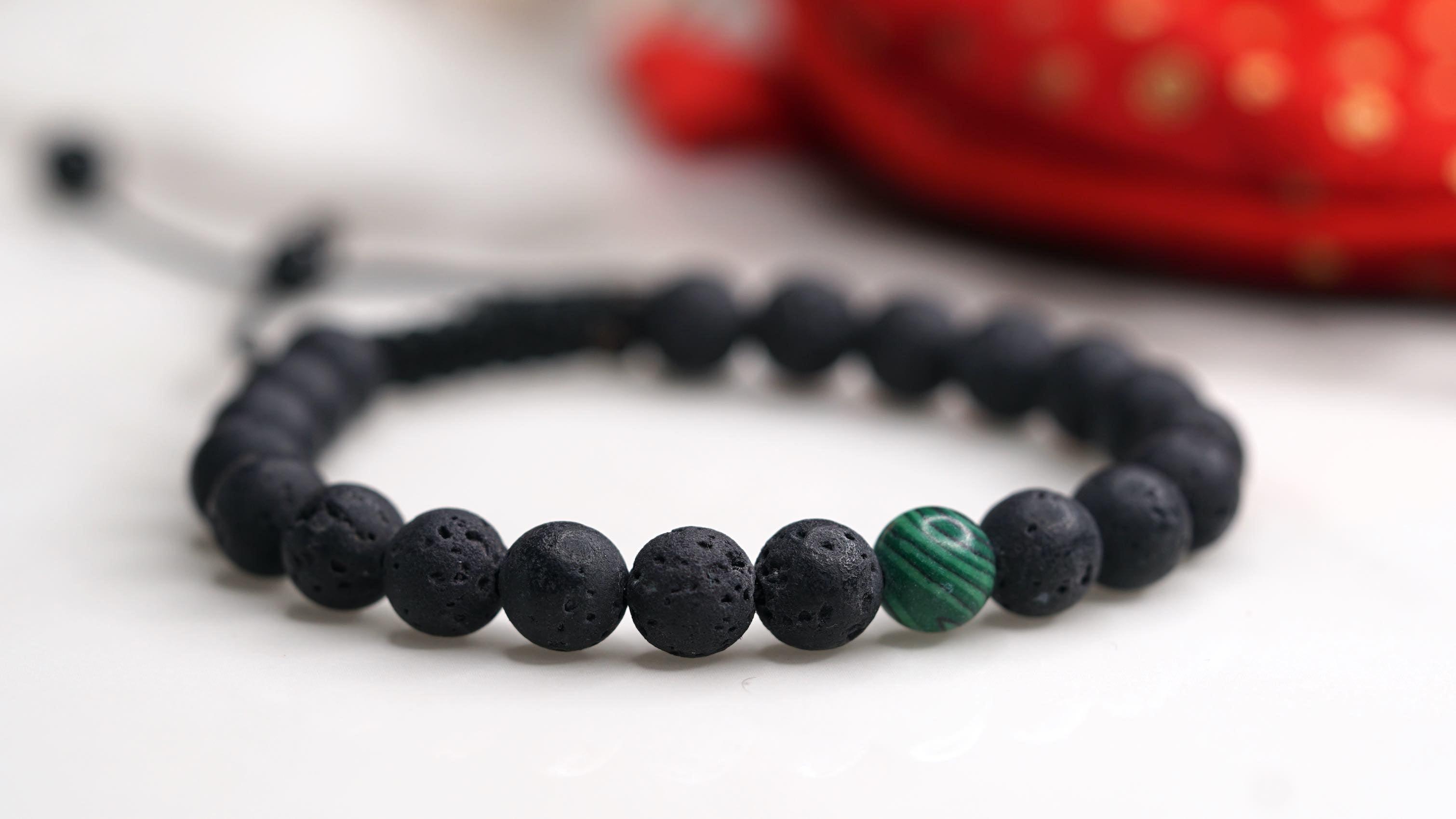 Malachite bracelet, Lava Bracelet