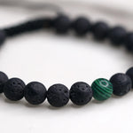 Healing Bracelet Malachite and Lava Bracelet