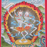 Citipati Thangka Art - Best handpainted skeleton dance thangka - Himalyas Shop