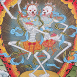 Citipati Thangka Art - Best handpainted skeleton dance thangka - Himalyas Shop